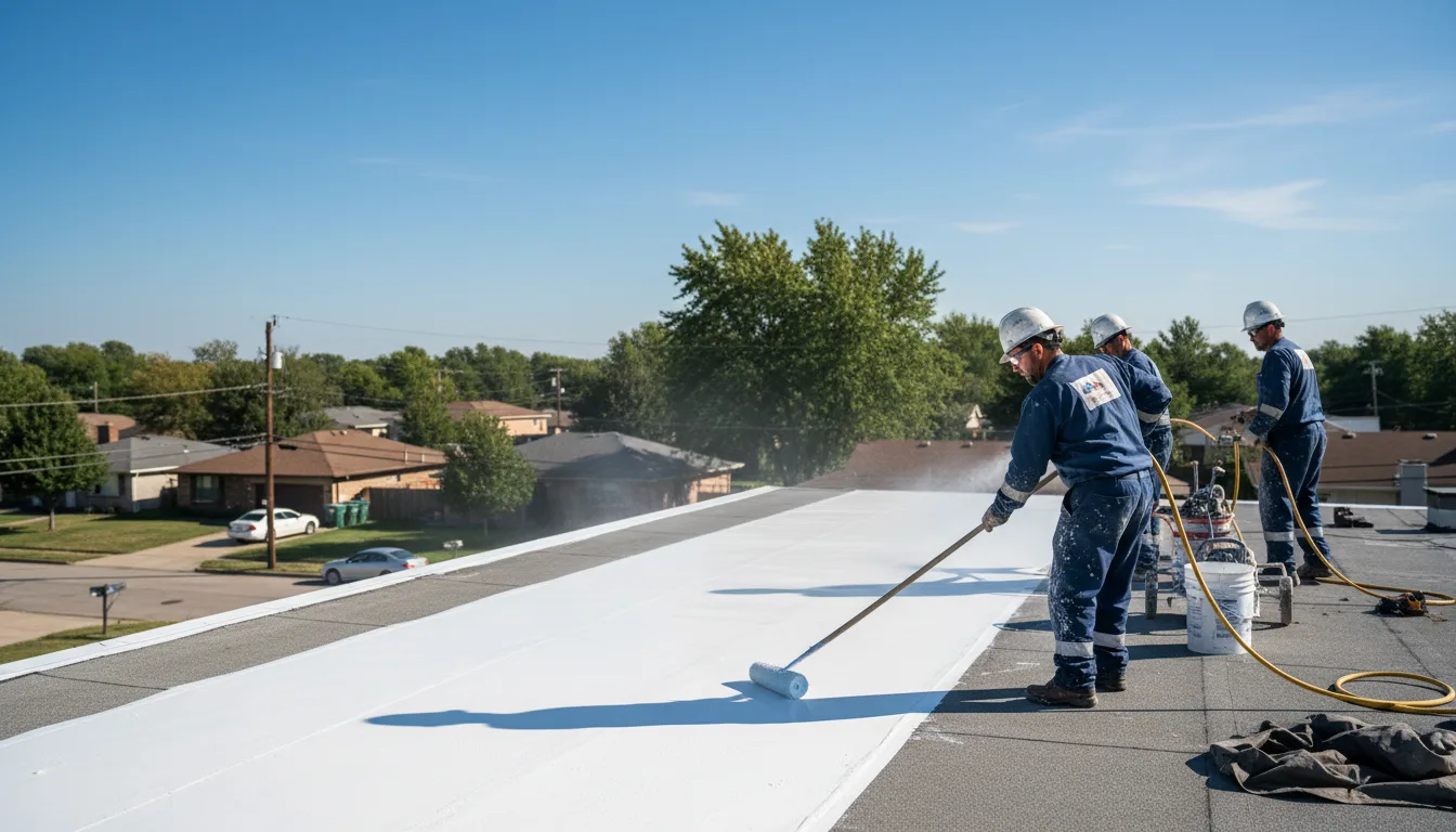 Commercial roof coating in Asher, OK near me